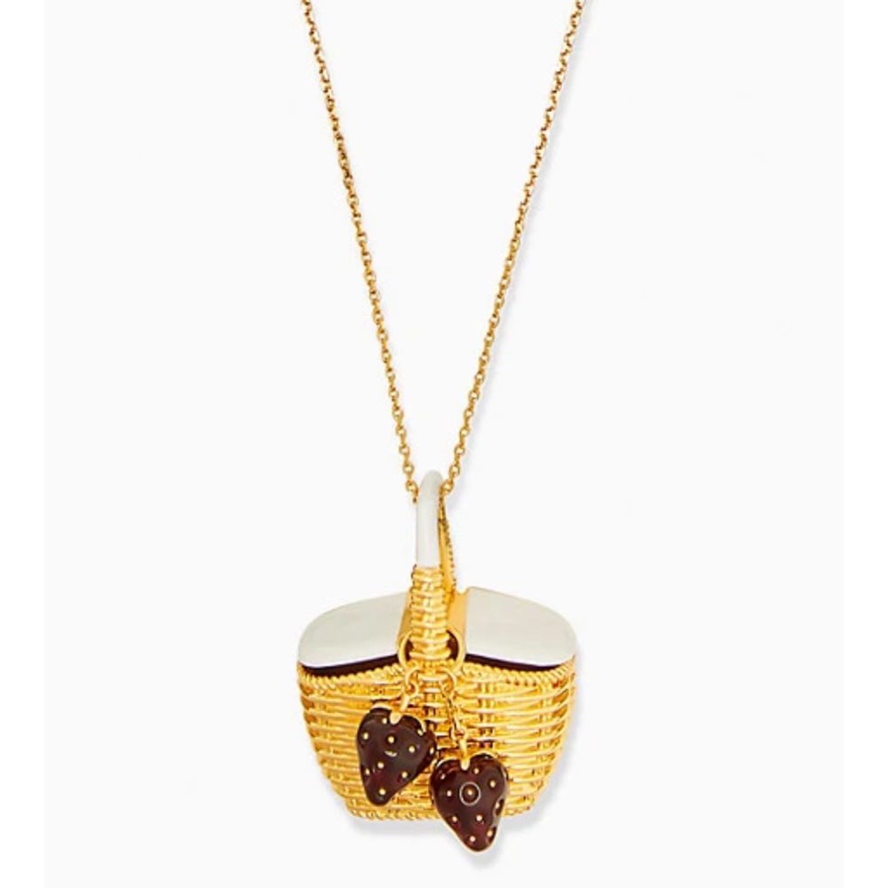 Kate Spade Picnic Basket Strawberry Novelty Necklace
